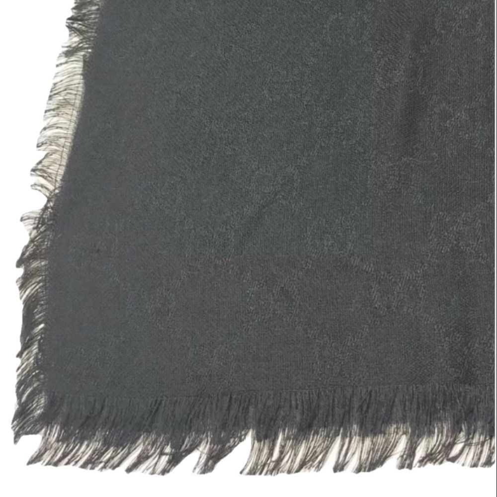 GUCCI Black Silk Cotton Sherry Line Edge Wrap Shawl Lightweight Web Trim Auth - Picture 7 of 8